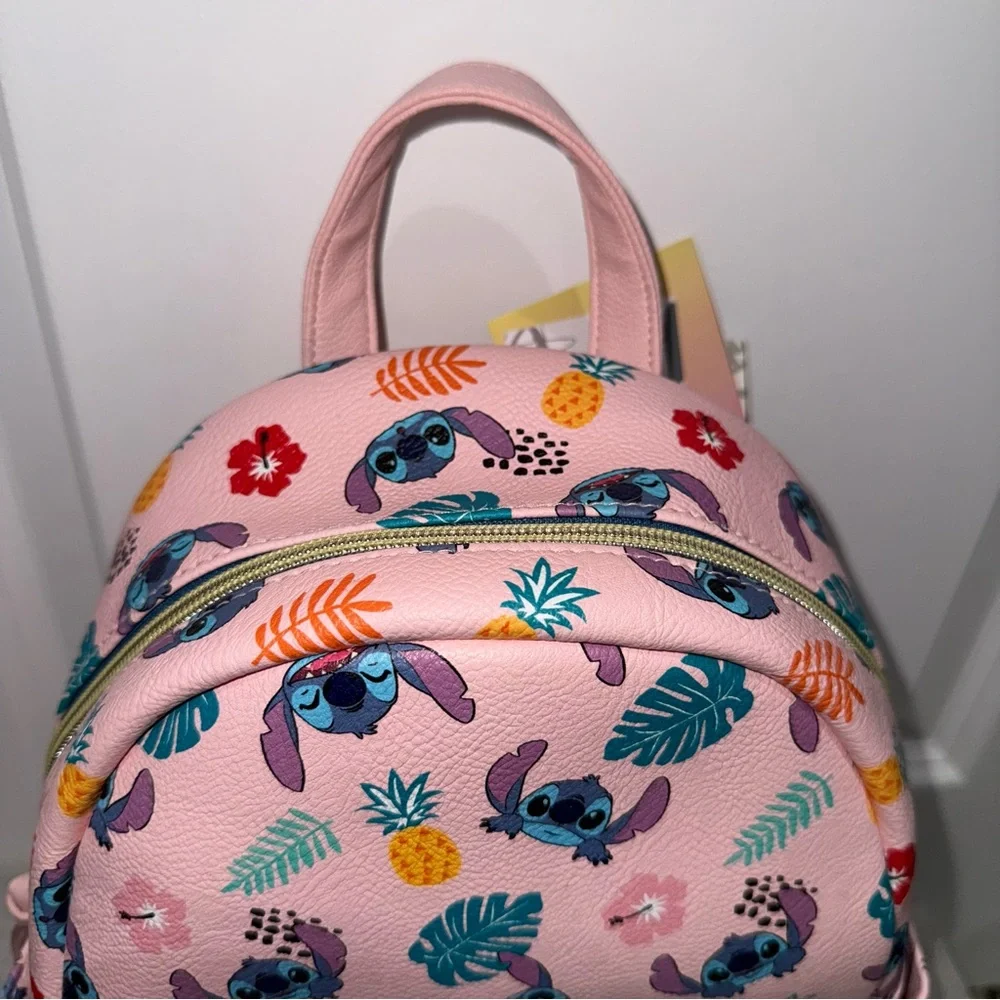 Lilo & Stitch Pink Tropical Print Backpack Pink Danielle Nicole - Picture 5 of 6